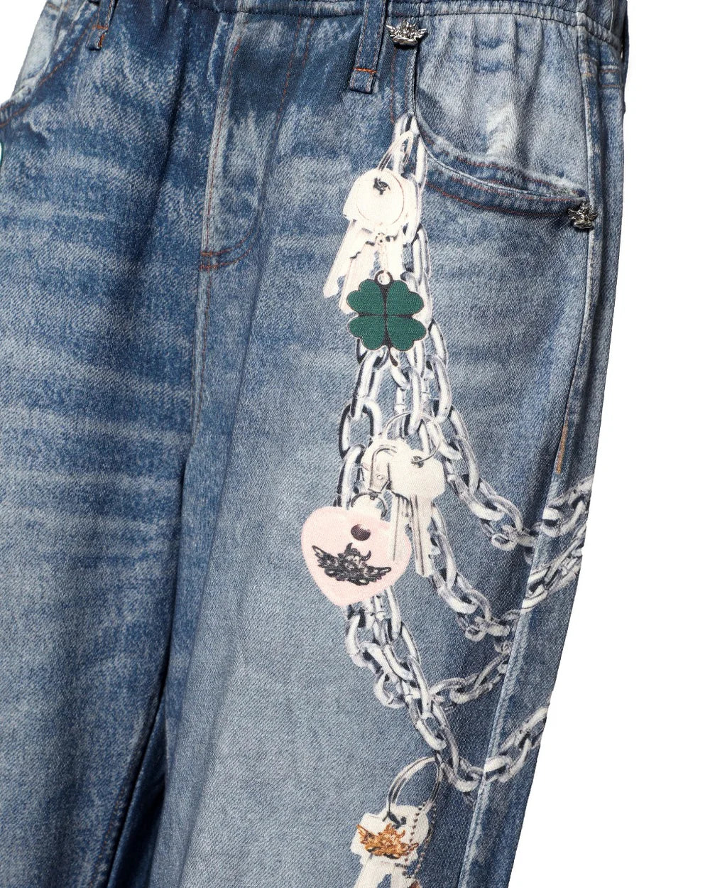 Boys Lie Done Denim Sweatpants – Relaxed Wide Leg