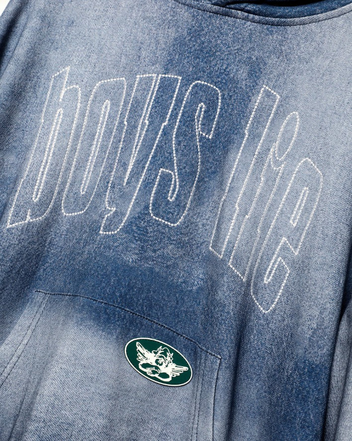 Boys Lie Done Denim Racer Hoodie