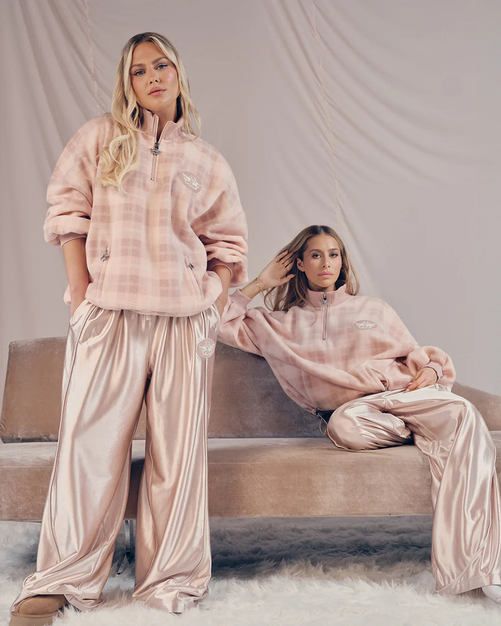 Boys Lie On My Team Hayley Blush Satin Track Pants