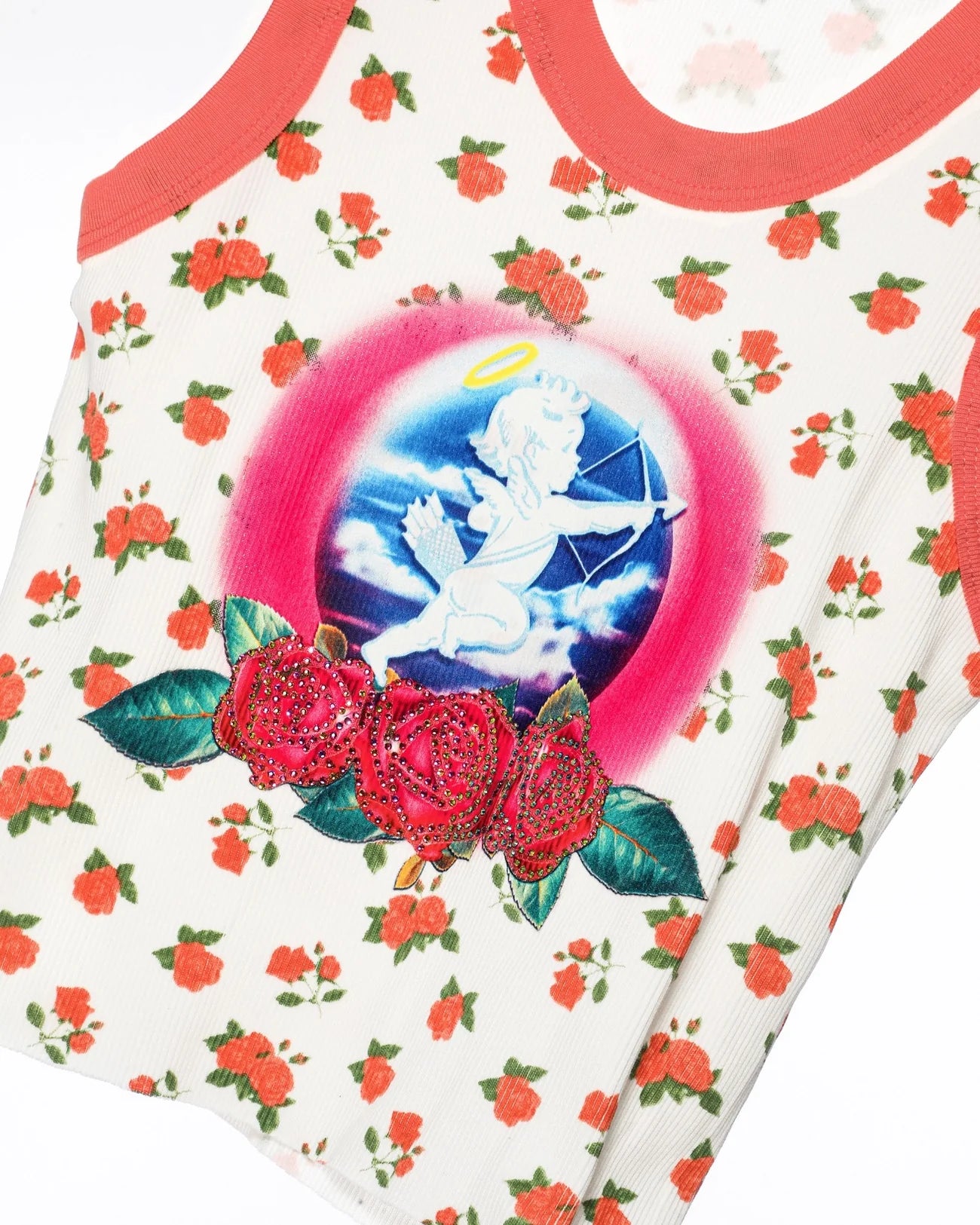 Boys Lie Lovestruck Randy Tank Bedazzled Floral Cupid