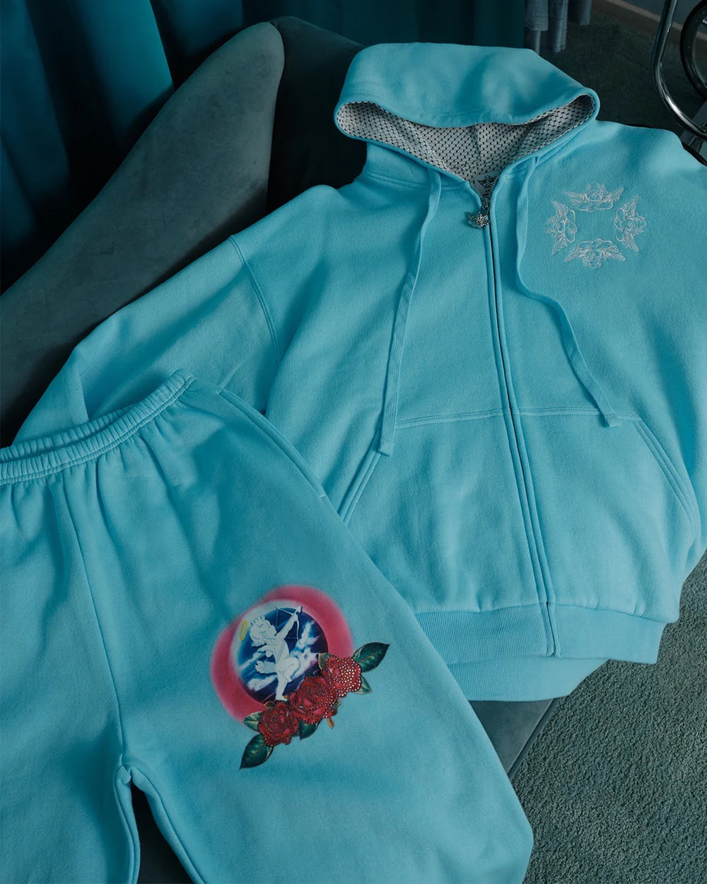 Boys Lie Lovestruck Bright Blue Kimmy Relaxed Graphic Sweatpants