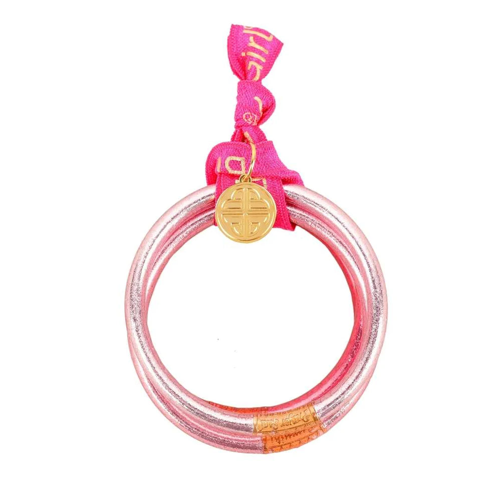 BuDhaGirl Carousel Pink All Weather Bangles Serenity Prayer