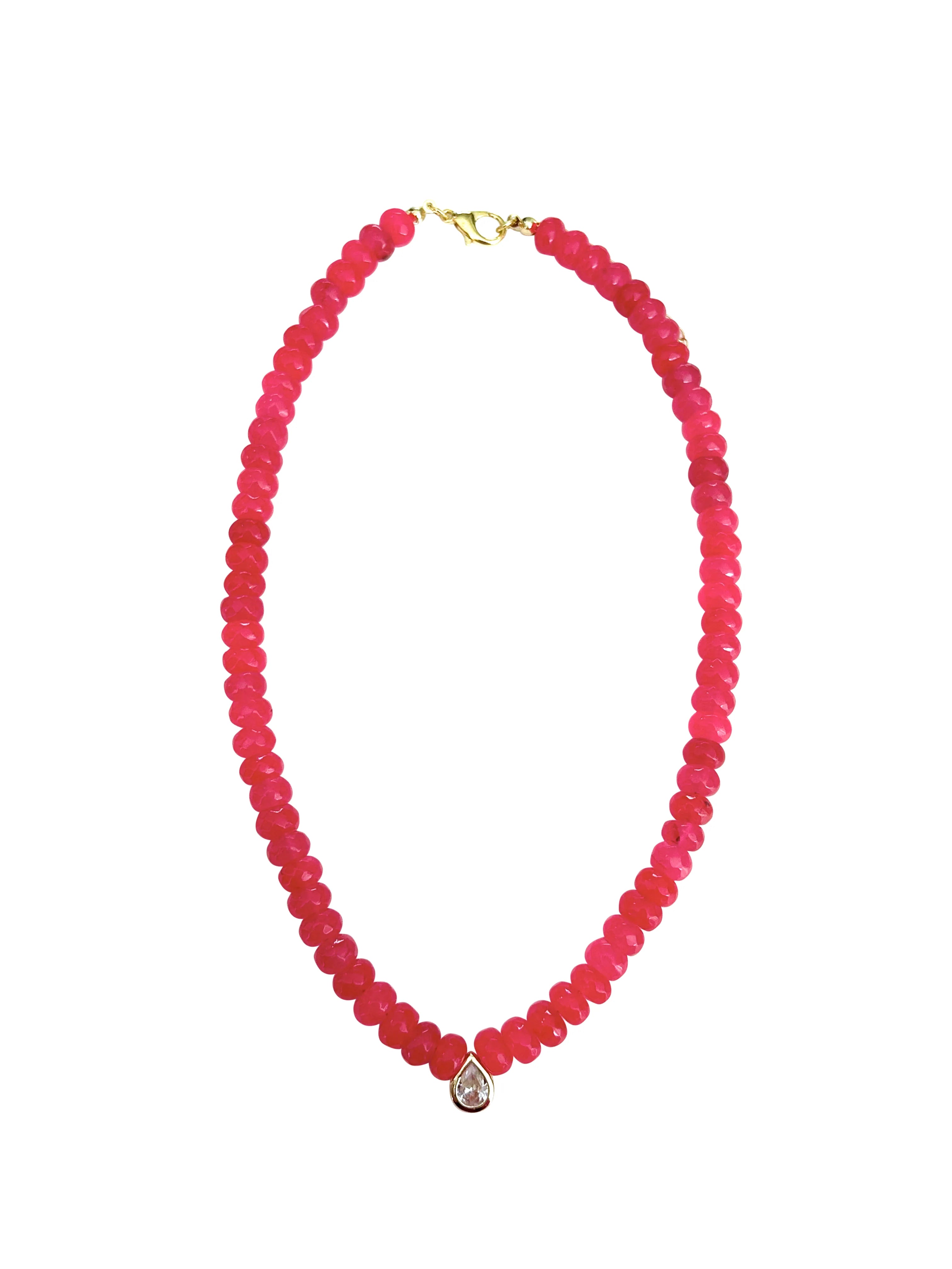 Gemelli Dori Hot Pink CZ Necklace