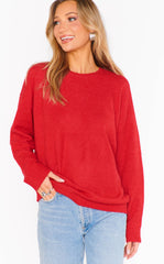 Show Me Your Mumu Feel Good Sweater Red Knit