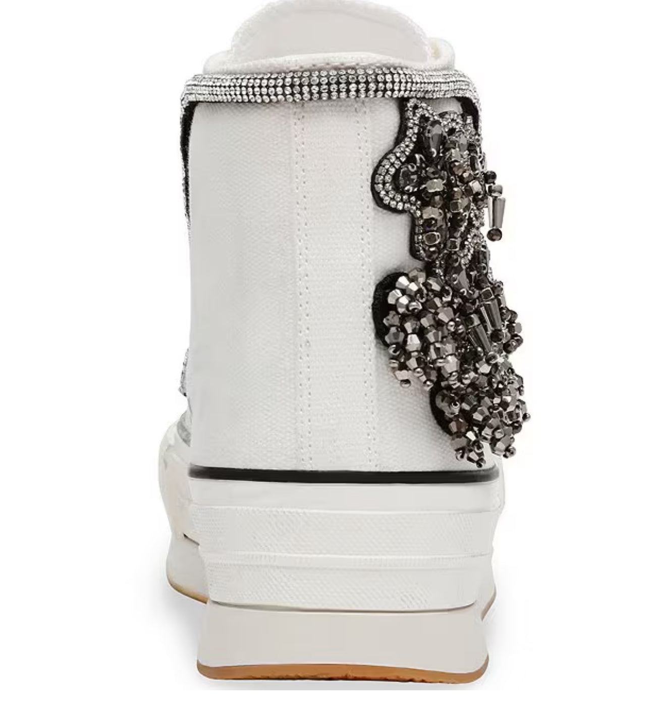 Steve Madden Mistic Rhinestone Flower High Top Platform Sneakers White/Multi