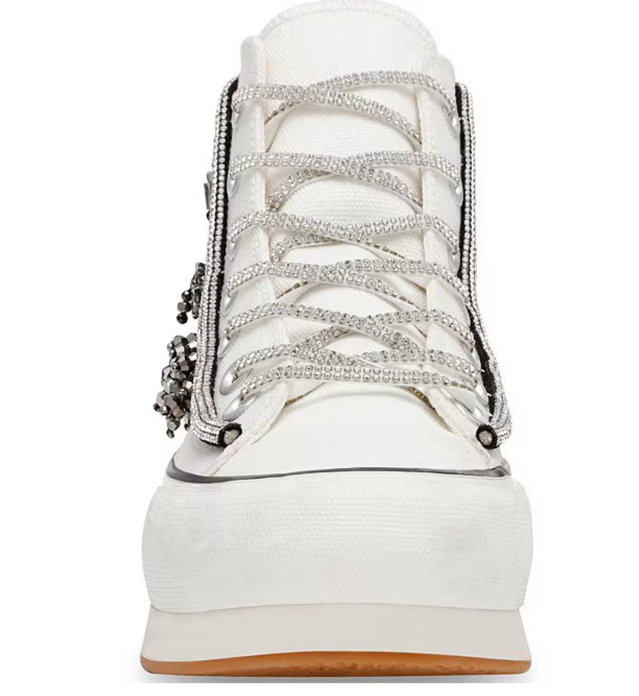 Steve Madden Mistic Rhinestone Flower High Top Platform Sneakers White/Multi