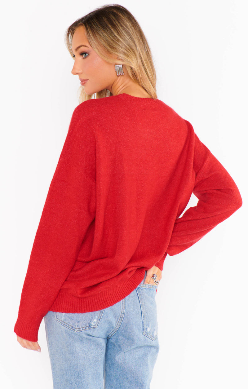 Show Me Your Mumu Feel Good Sweater Red Knit