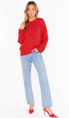 Show Me Your Mumu Feel Good Sweater Red Knit