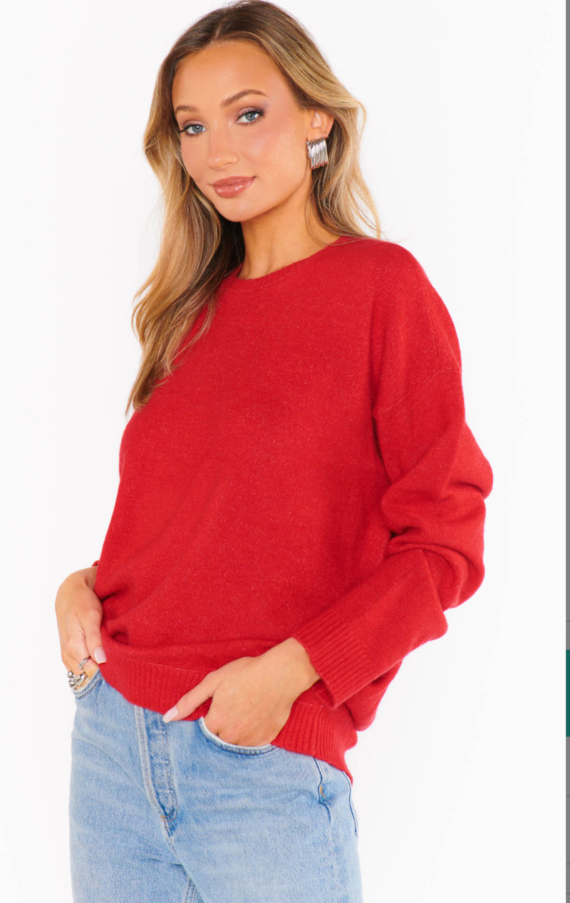 Show Me Your Mumu Feel Good Sweater Red Knit