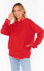 Show Me Your Mumu Feel Good Sweater Red Knit