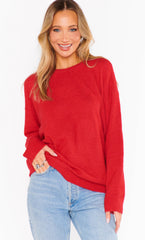 Show Me Your Mumu Feel Good Sweater Red Knit