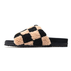 ROAM  Cloud Black Slippers Faux Fur