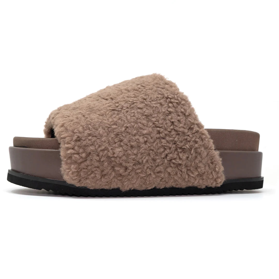 ROAM Fuzzy Platform Taupe Faux Sherling