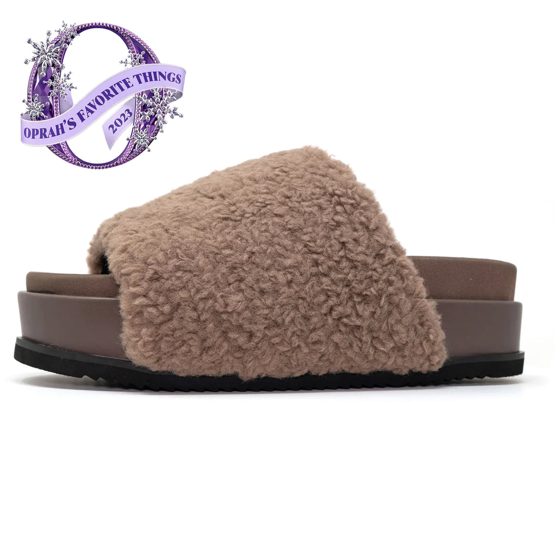 ROAM Fuzzy Platform Taupe Faux Sherling