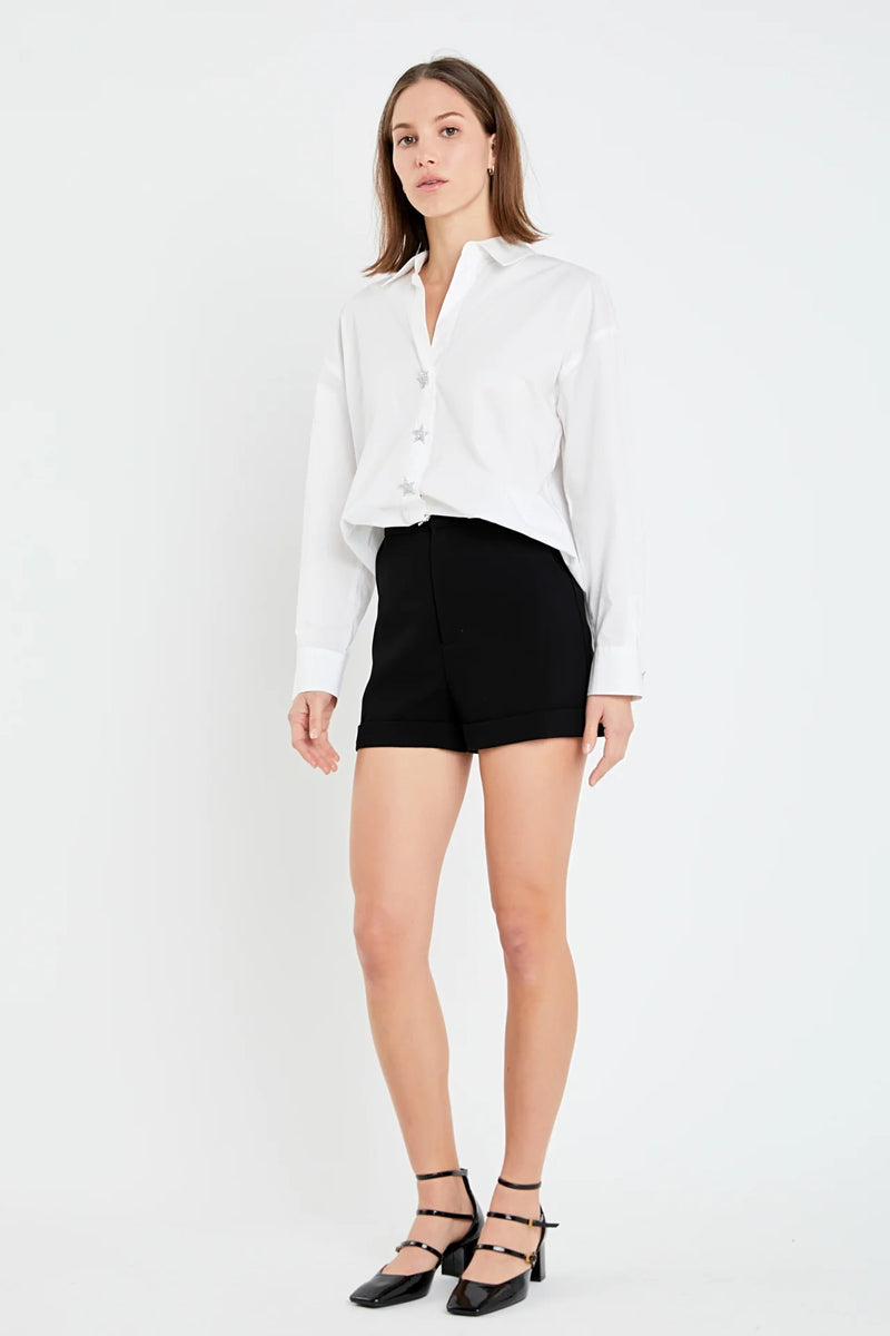 English Factory Oversized Collared Button Detail Shirt