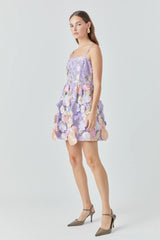 Endless Rose Floral Embroidered Mini Dress Lilac