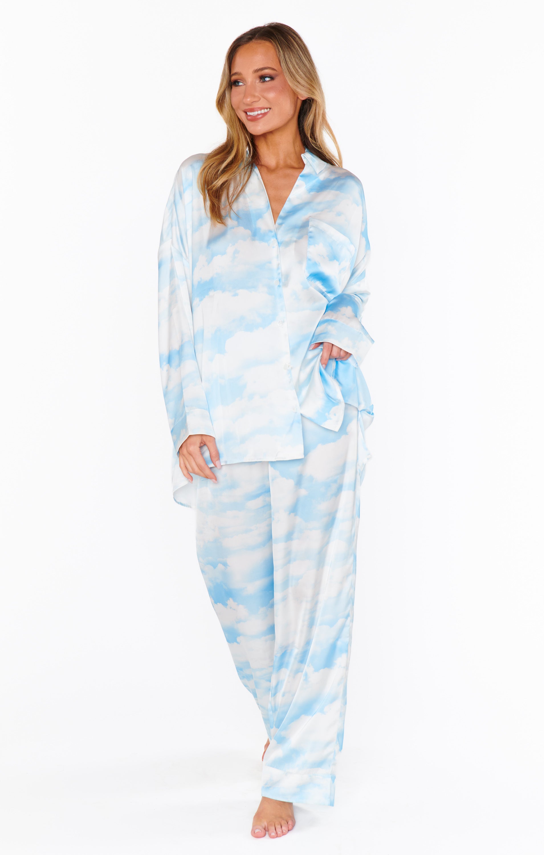 Show Me Your Mumu Overslept PJ Set Dream Cloud Silky