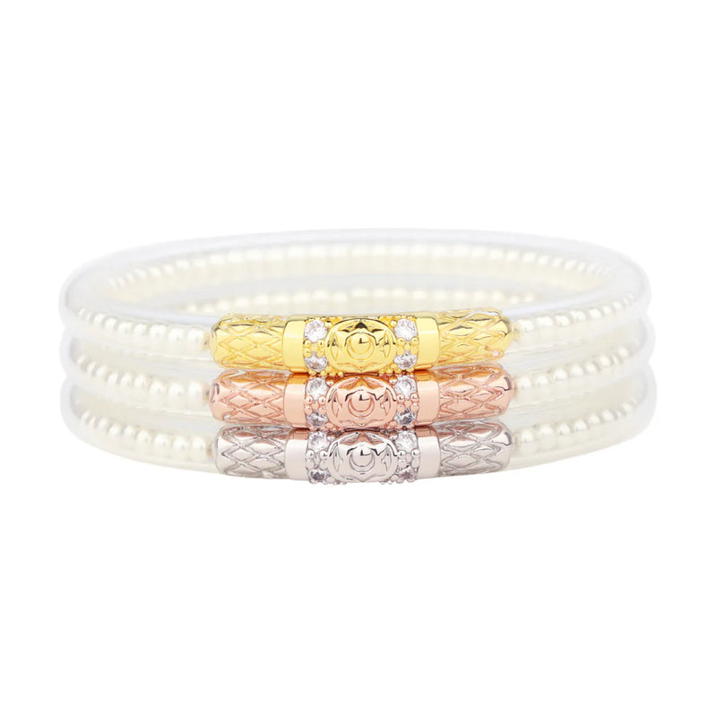 BuDhaGirl Three Queens All Weather Bangles Pearl**PRE-ORDER**