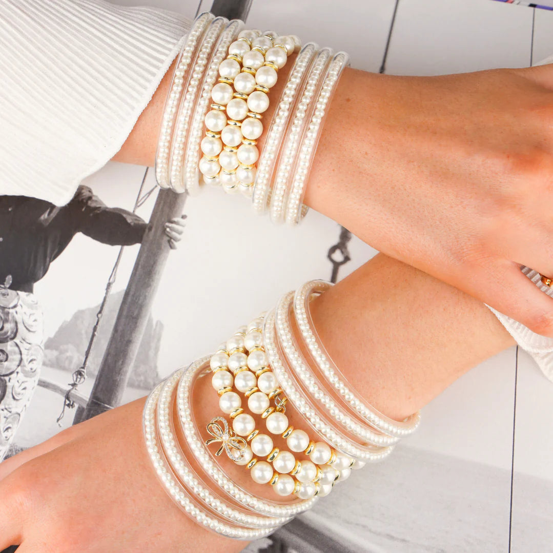 BuDhaGirl Three Queens All Weather Bangles Pearl