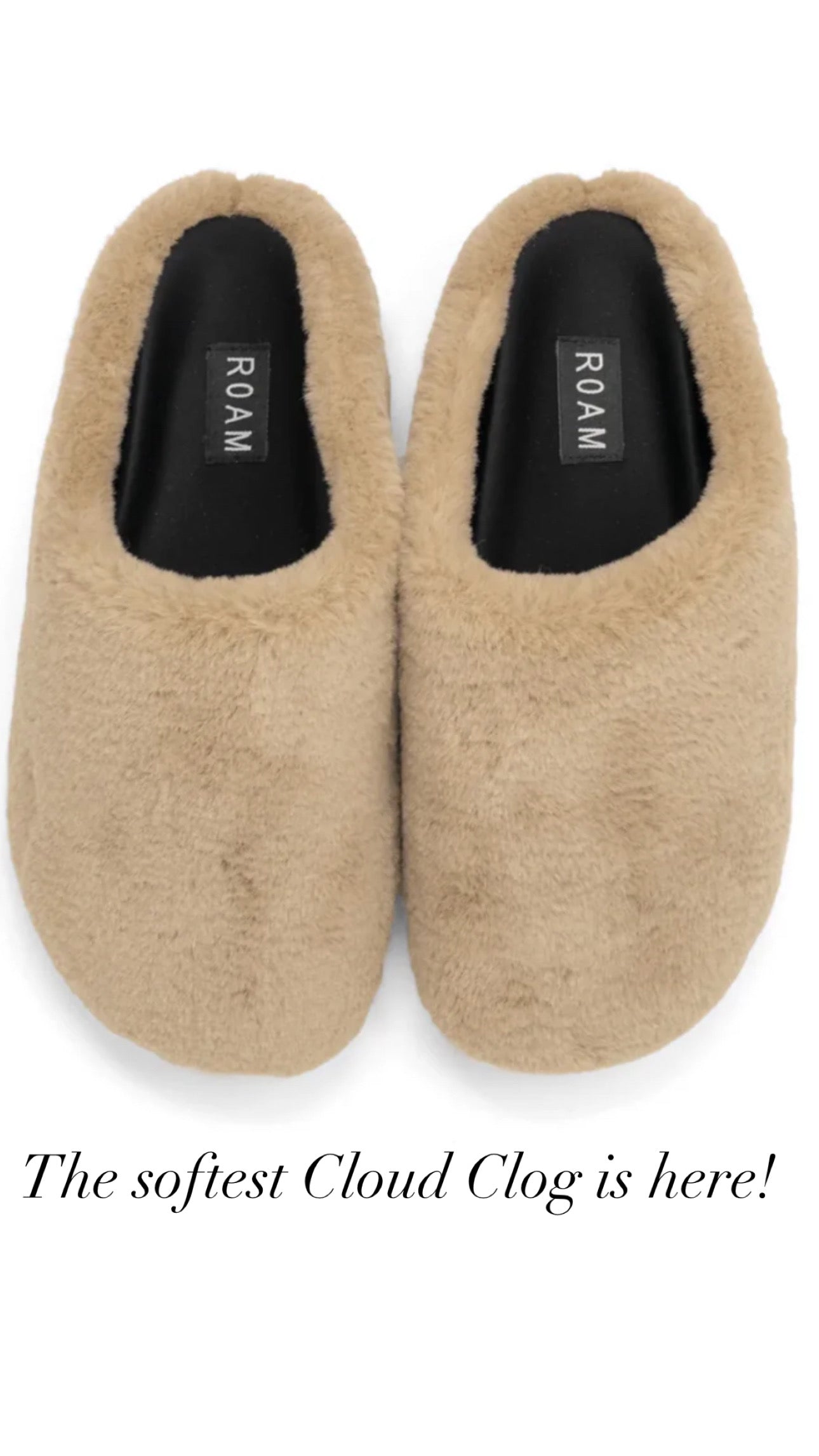 ROAM Cloud Clog Beige Faux Fur