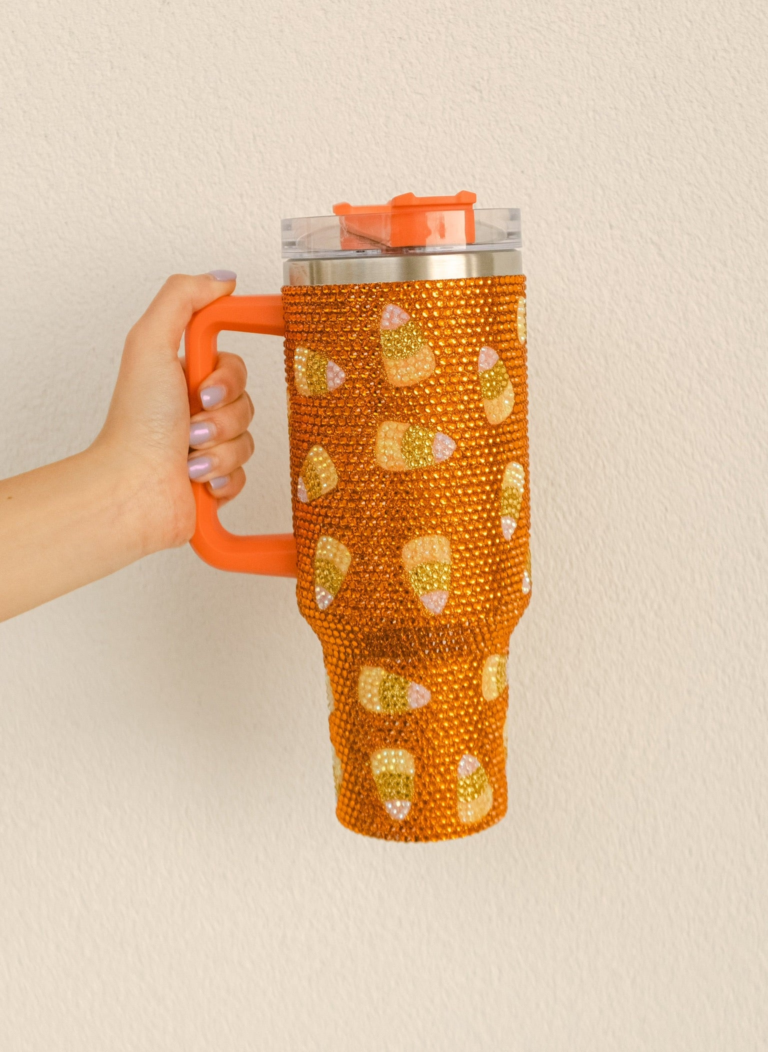 Queen of Sparkles Candy Corn Rhinestone Tumbler