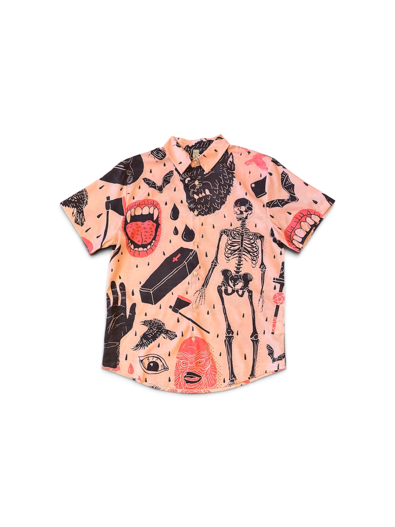Monster Mash Pink Button Down Shirt