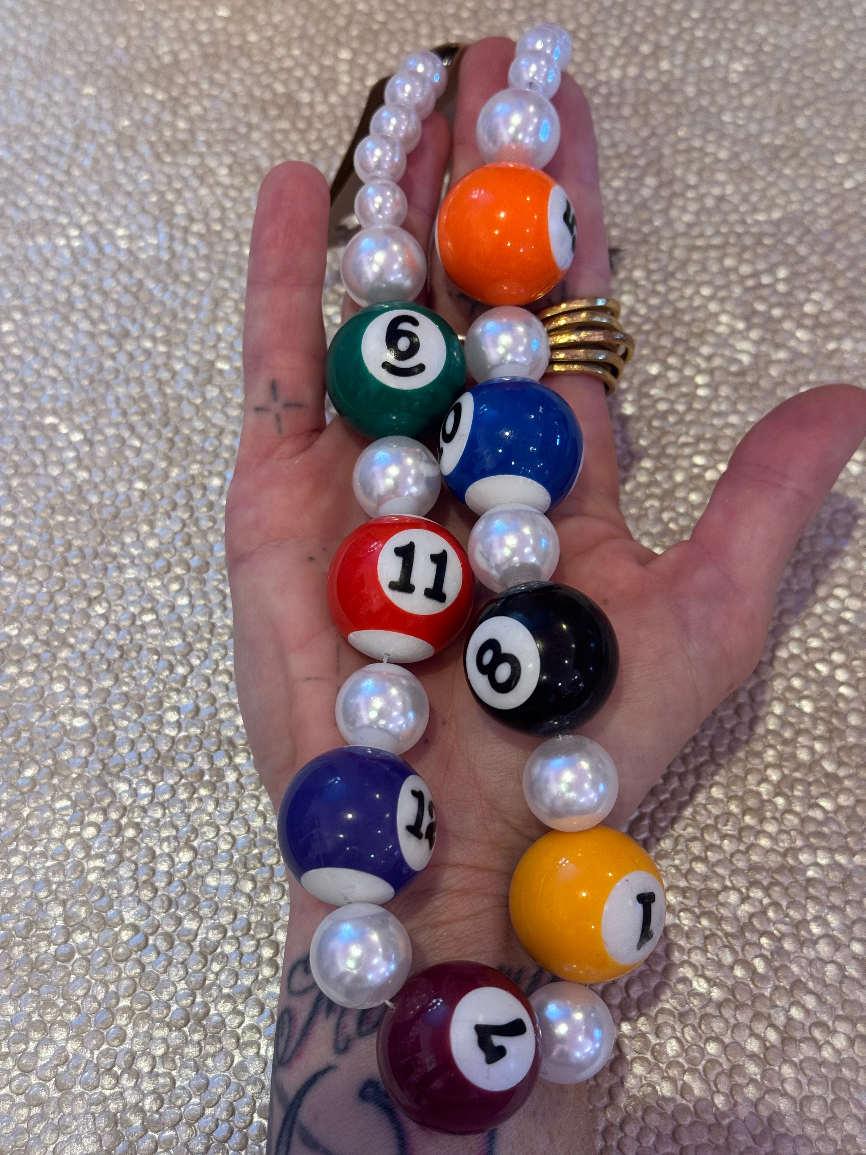 Beth’s Addiction Billiard Ball Pearl Necklace