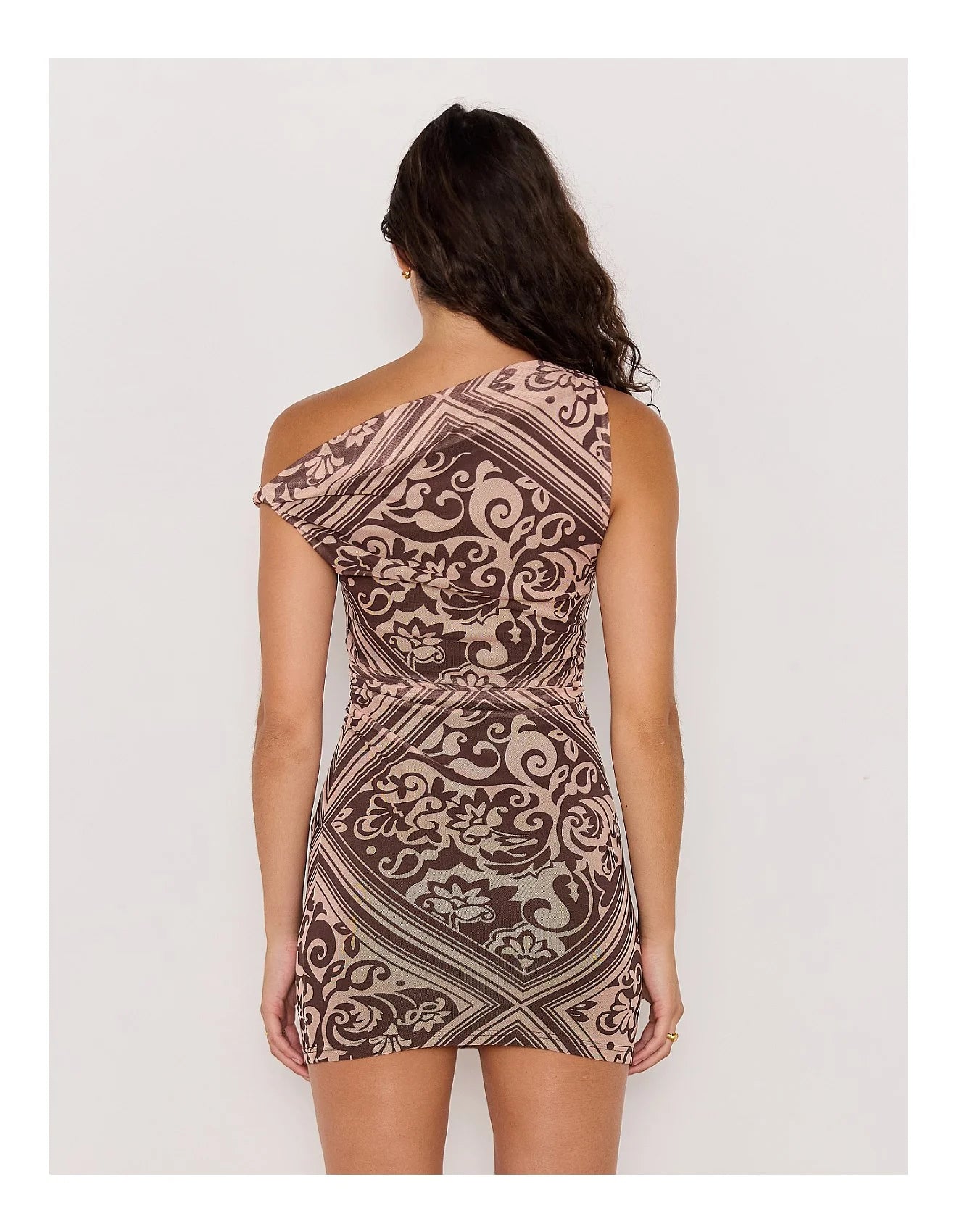 MINKPINK Lumi Mesh Mini Dress Chocolate