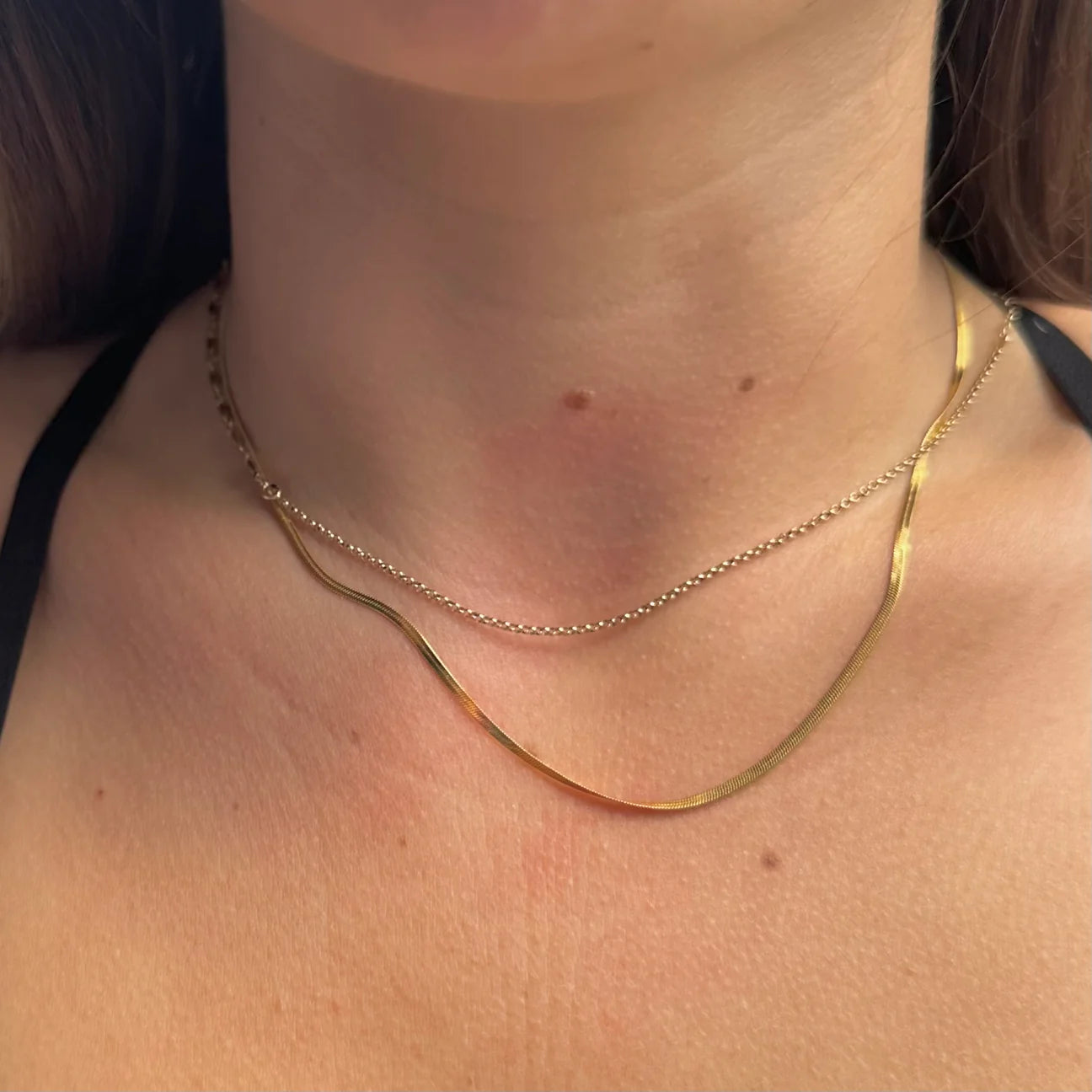 Nikki Smith Designs Micro Gold Herringbone Necklace