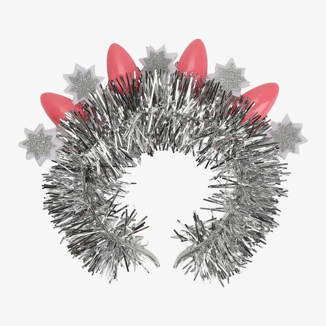 Pink Christmas Bulb & Tinsel Headband