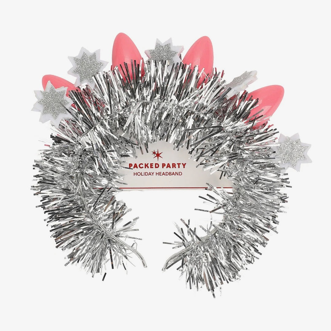 Pink Christmas Bulb & Tinsel Headband