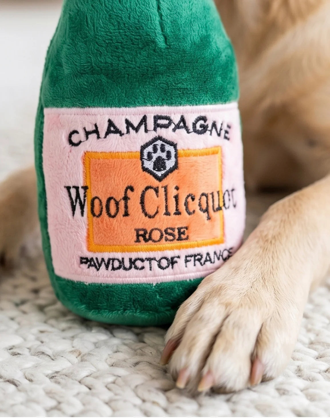 Woof Clicquot Rose' Plush Dog Toy