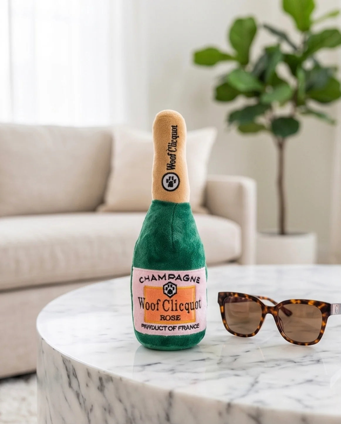 Woof Clicquot Rose' Plush Dog Toy