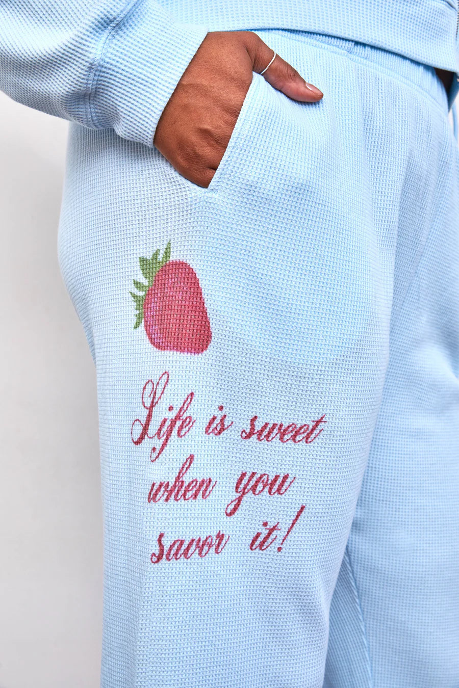 Mayfair Group Life is Sweet Waffle Wide Leg Sweatpants