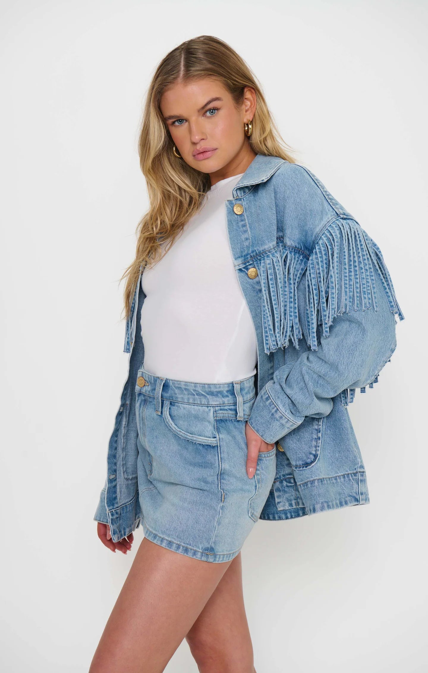 Show Me Your Mumu Ojai Mini Skort Jet Stream Blue PREORDER