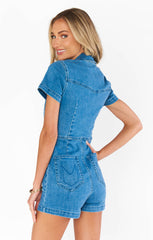 Show Me Your Mumu Ranch Romper French Blue