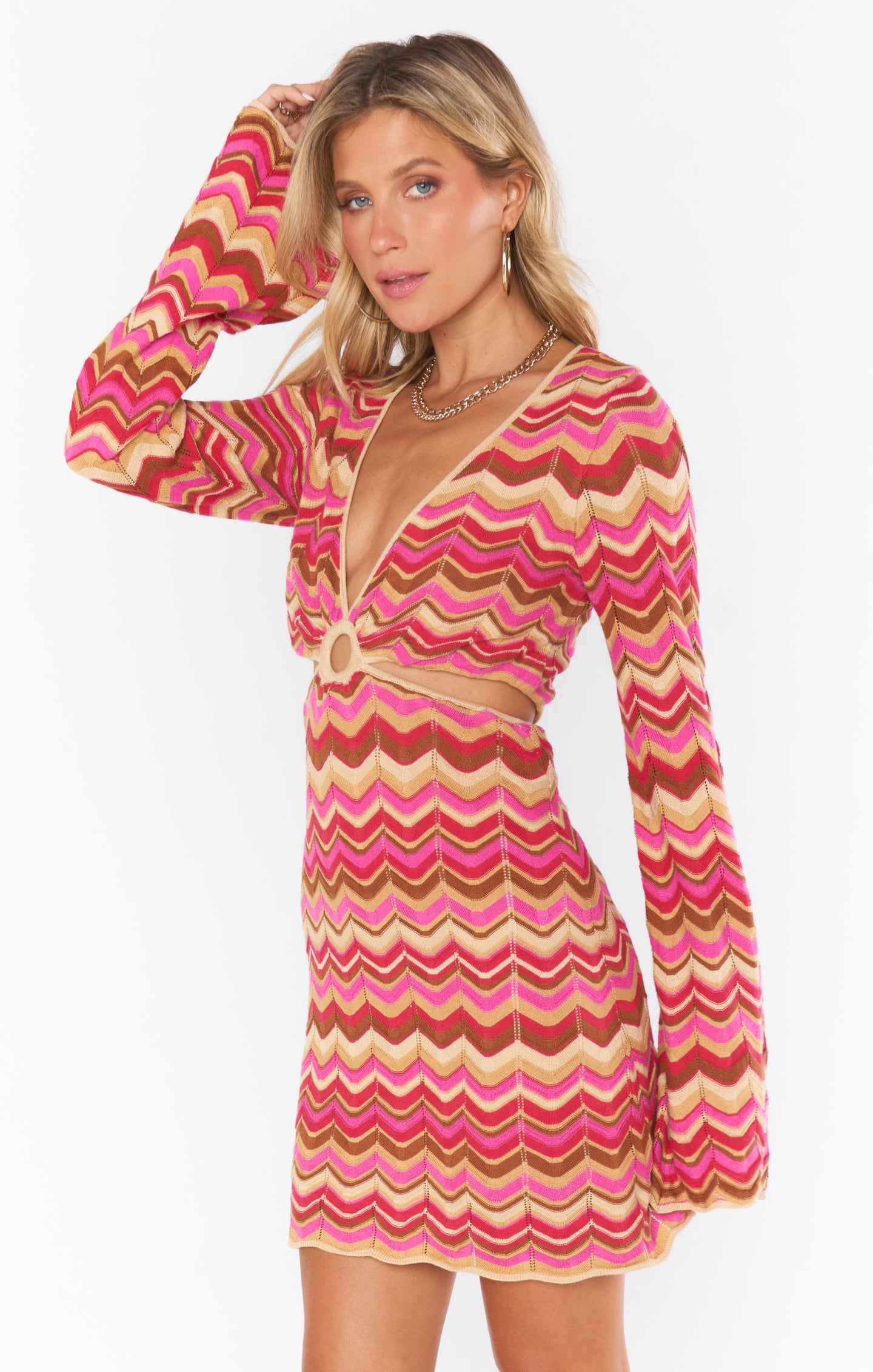 Show Me Your Mumu Carlo Cutout Dress Horizon Stripe Knit | shopgirligirl