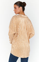 Show Me Your Mumu Everywhere Top Gold Pleat