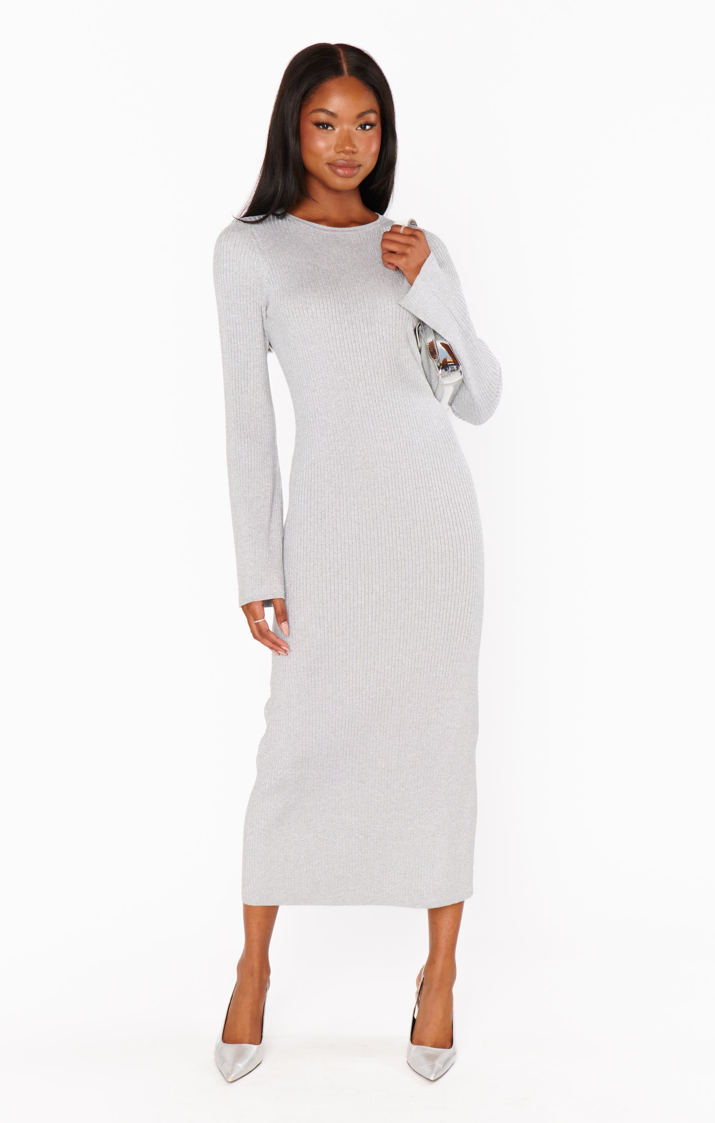 Show Me Your Mumu City Dress Silver Shimmer