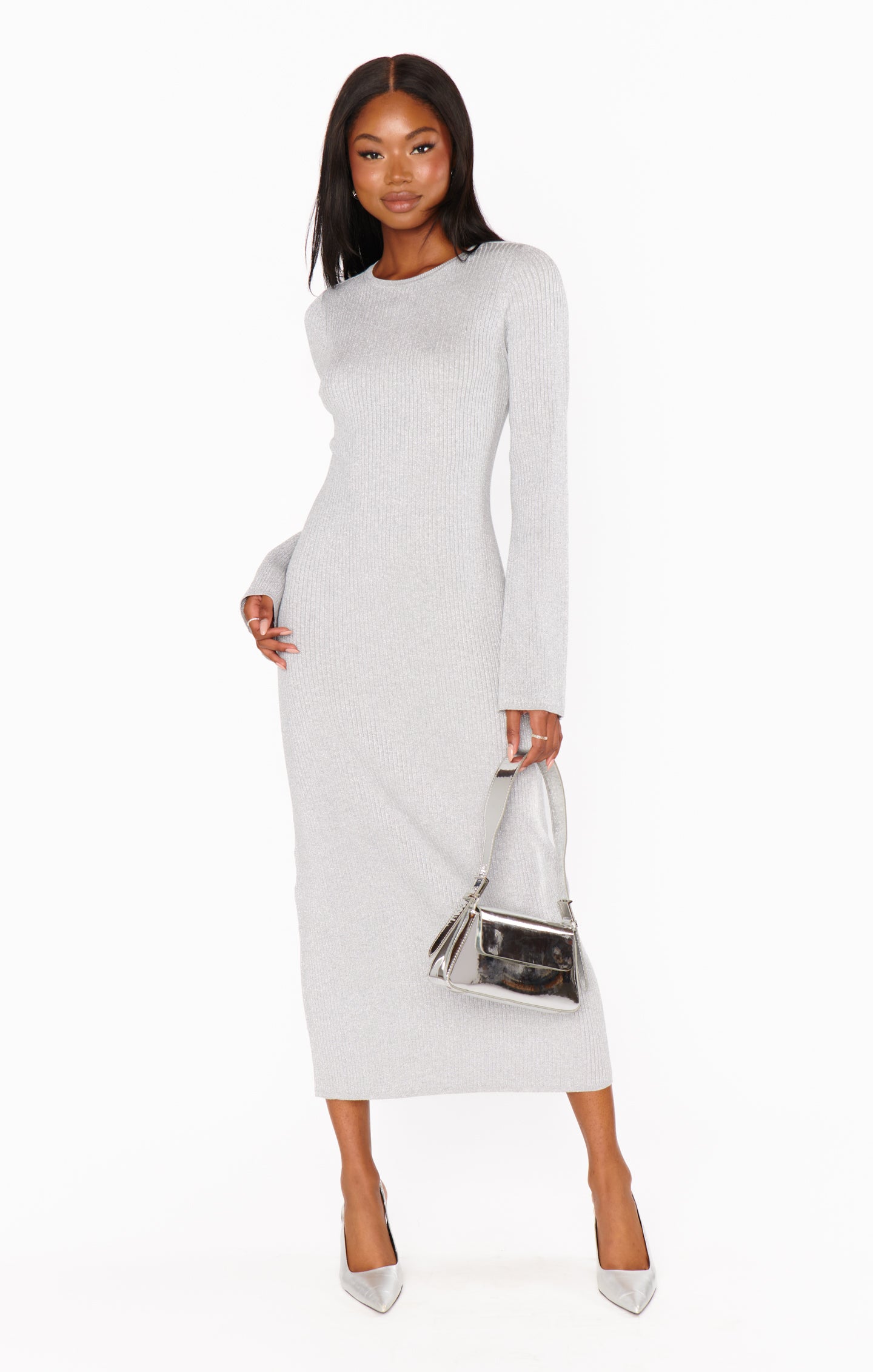 Show Me Your Mumu City Dress Silver Shimmer