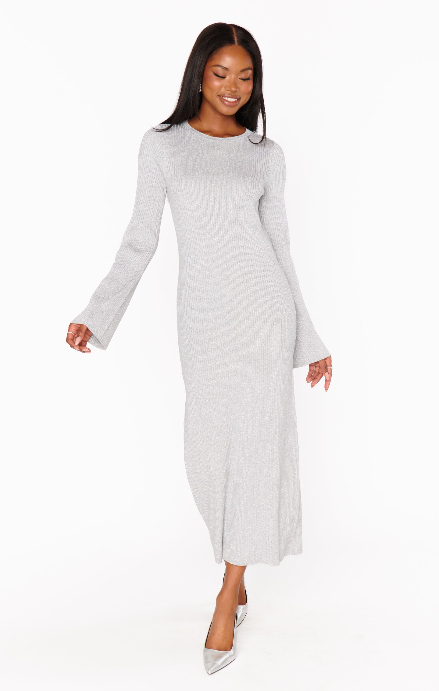 Show Me Your Mumu City Dress Silver Shimmer