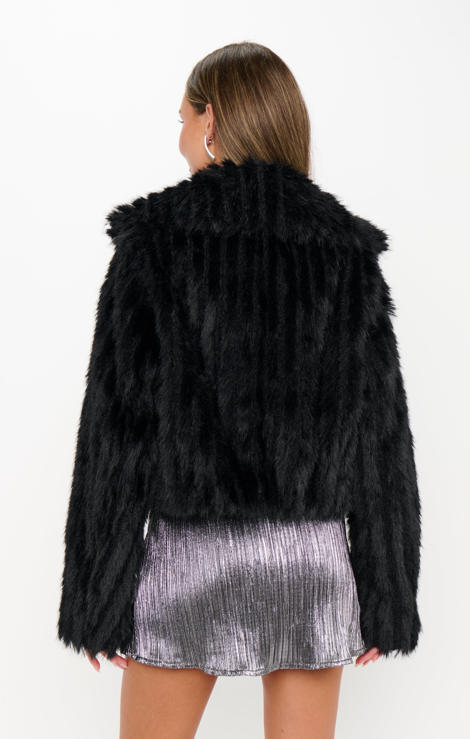 Show Me Your Mumu Salt Lake City Cropped Jacket Black Faux Fur*SEPTEMBER PRE-ORDER*