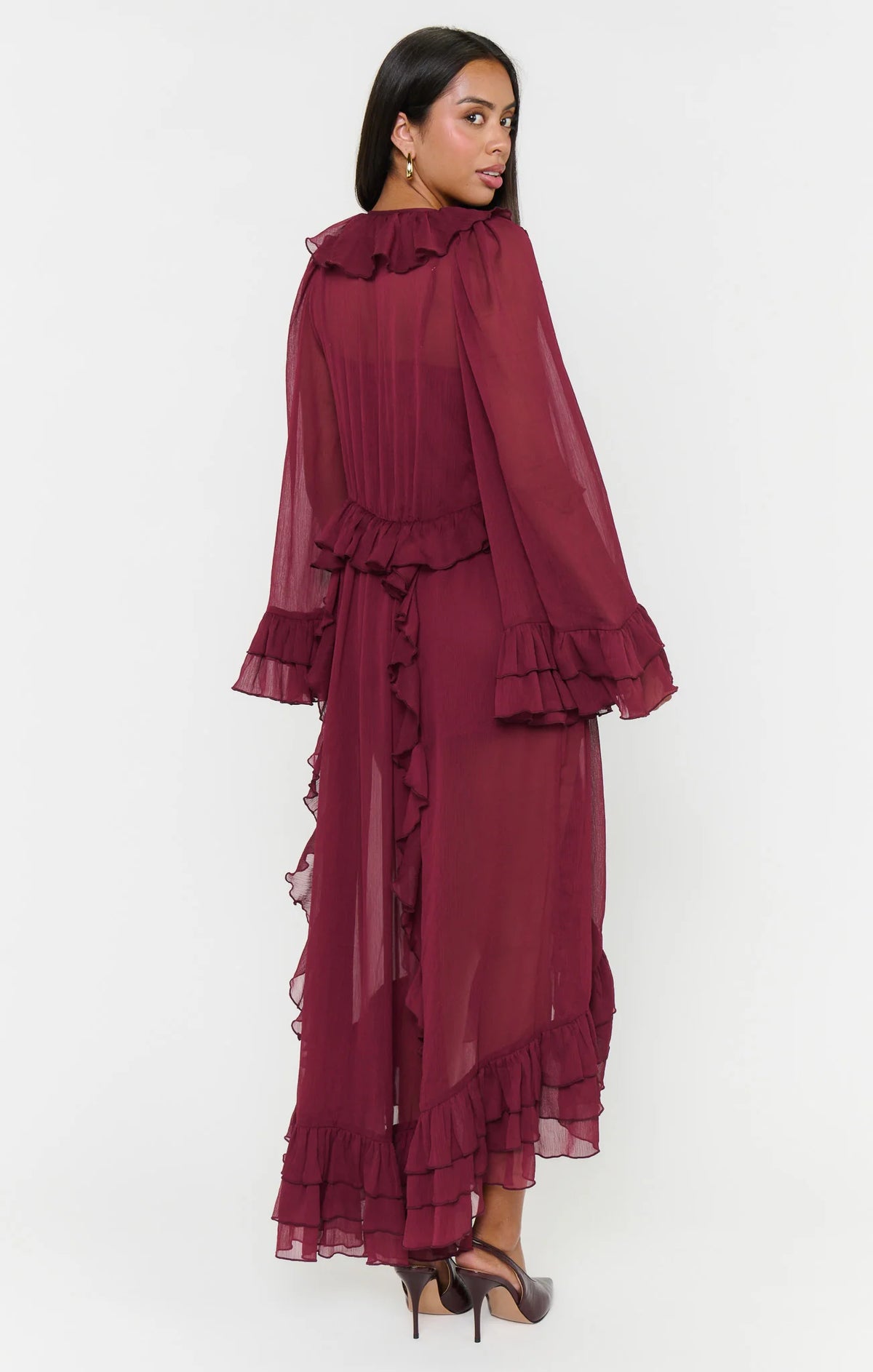 Show Me Your Mumu Shiloh Maxi Dress Burgundy