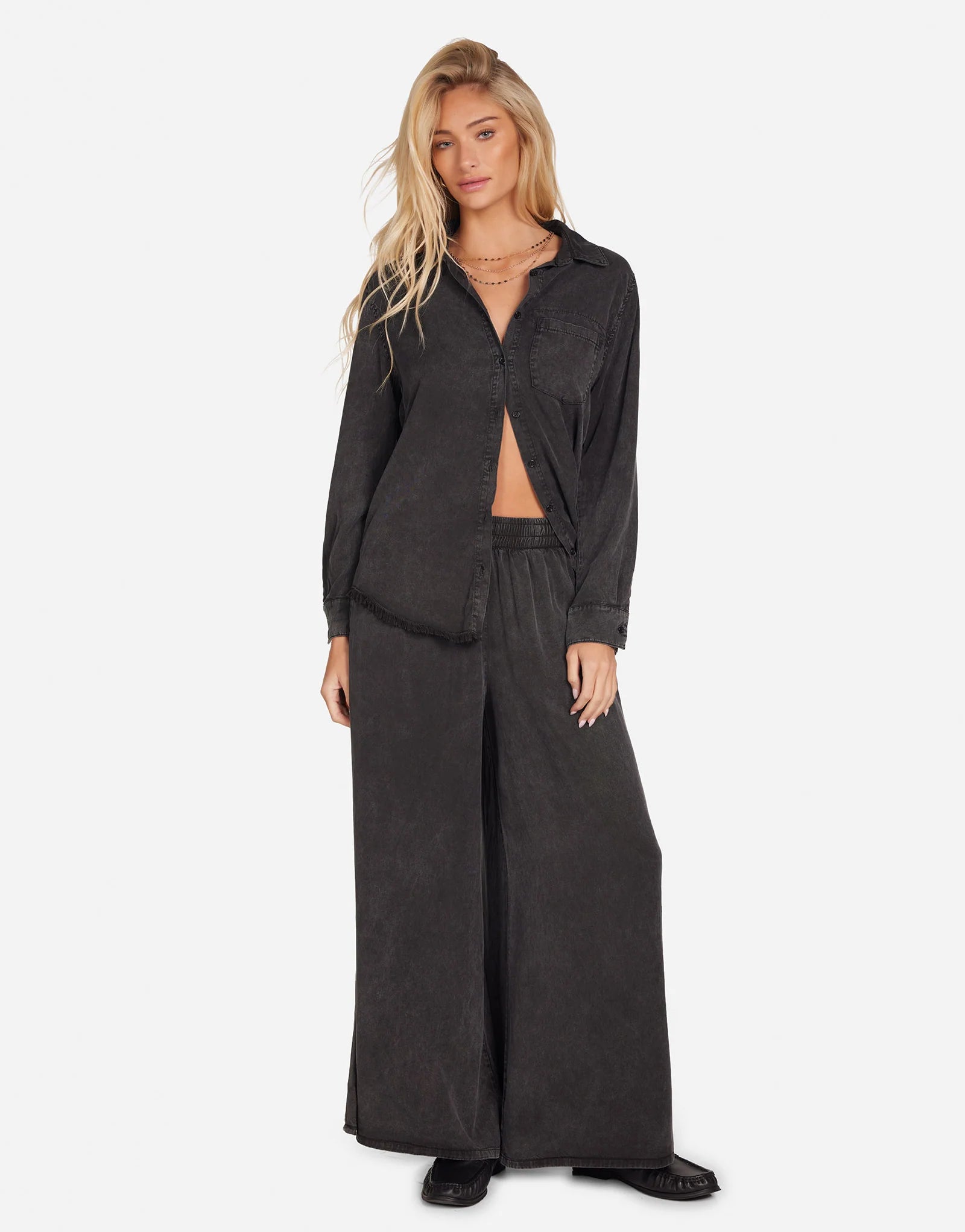 Michael Lauren Beringer Soft Twill Wide Leg Pant