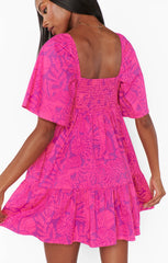 Show Me Your Mumu Erin Mini Dress Pink Shells Poplin*FEB PRE-ORDER*