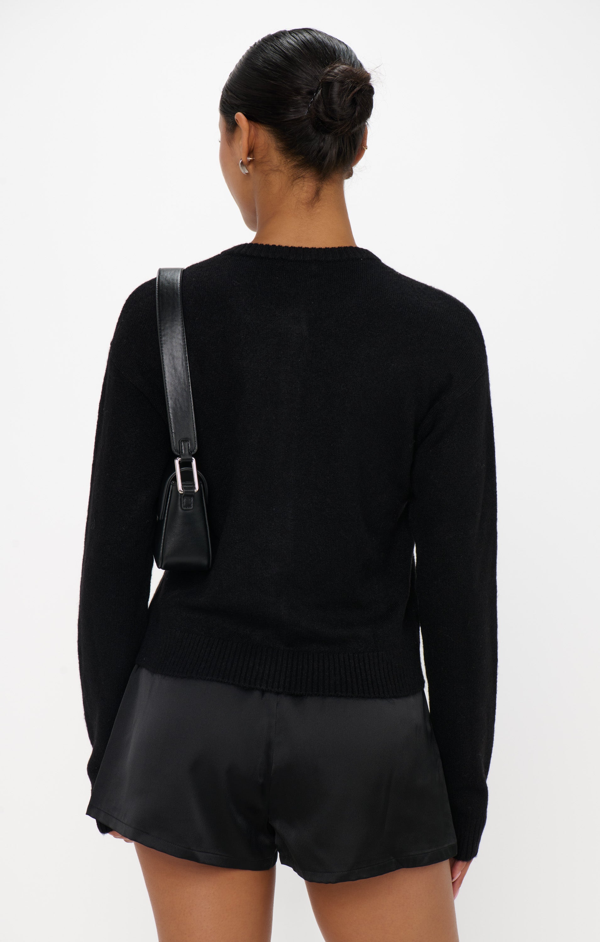 Show Me Your Mumu Throw on Carigan Jet Black Knit