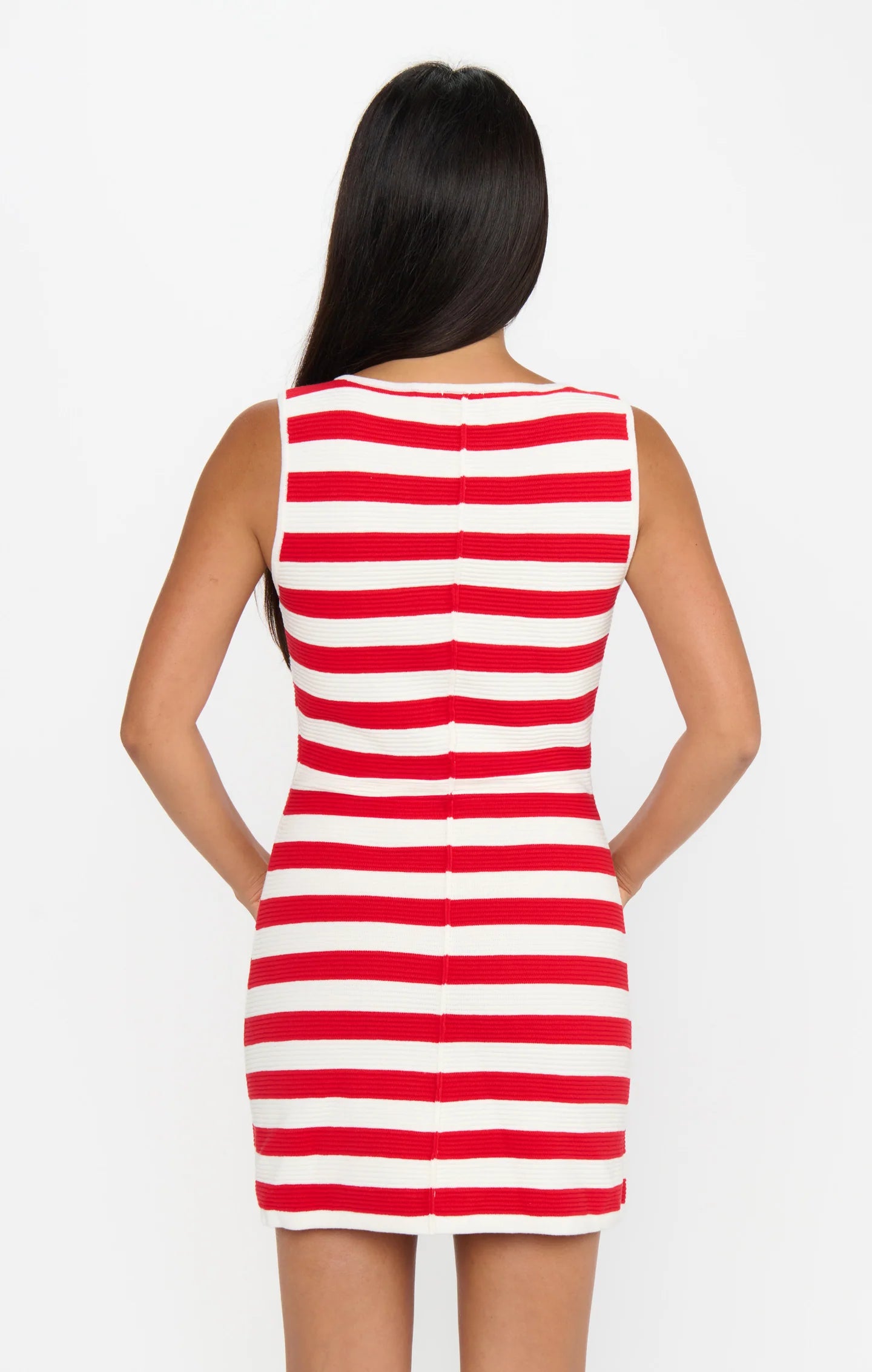 Show Me Your Mumu Cameron Mini Dress Red Stripe Delight Knit