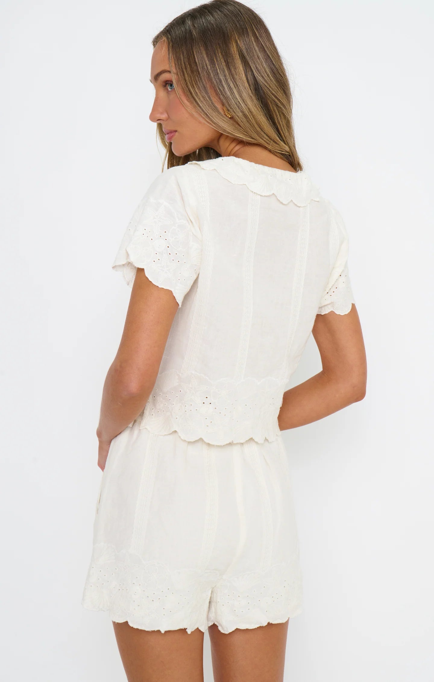 Show Me Your Mumu Lyla Top White Eyelet Embroidery