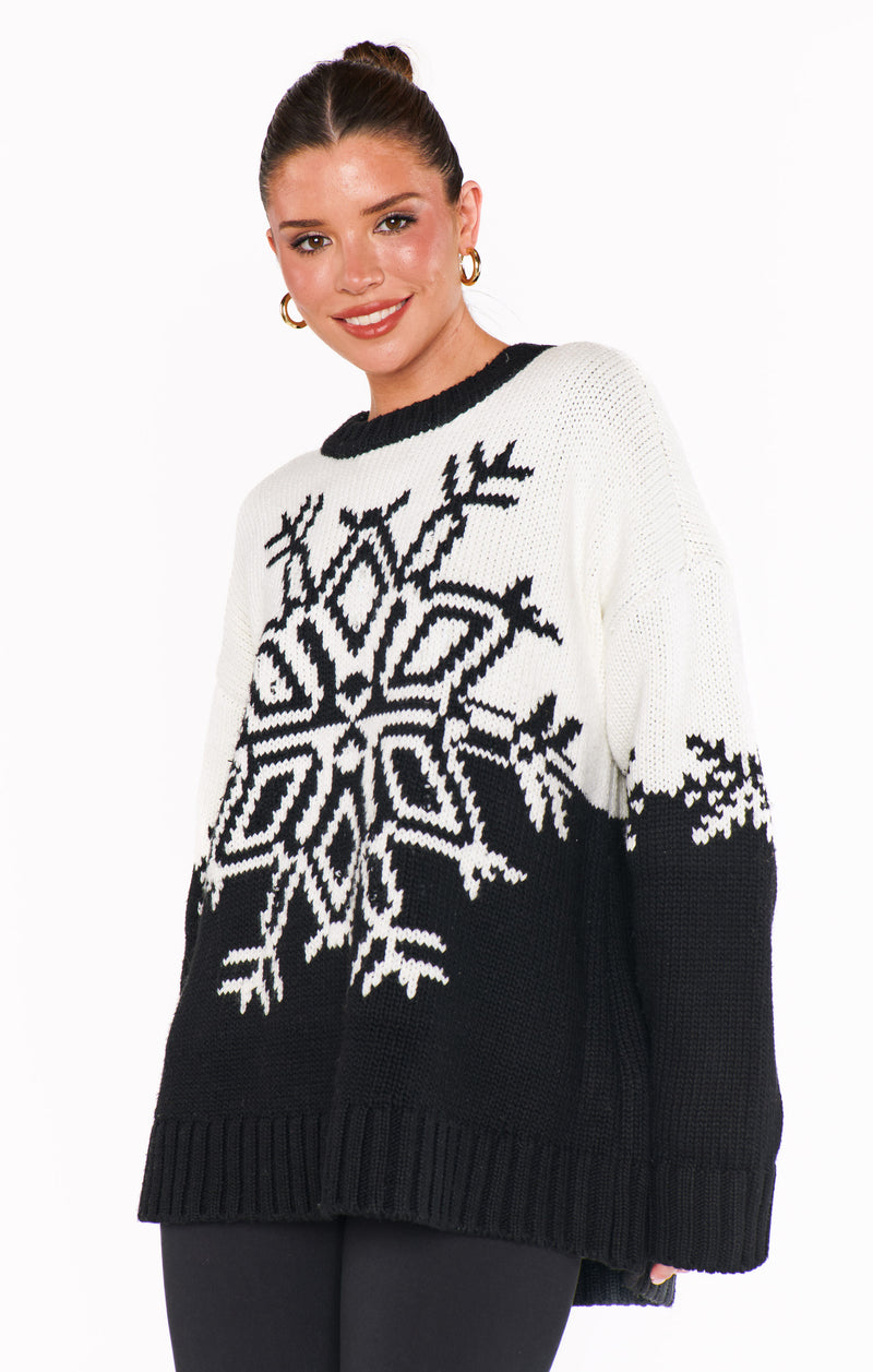 Show Me Your Mumu Stowe Sweater Snowflake Knit