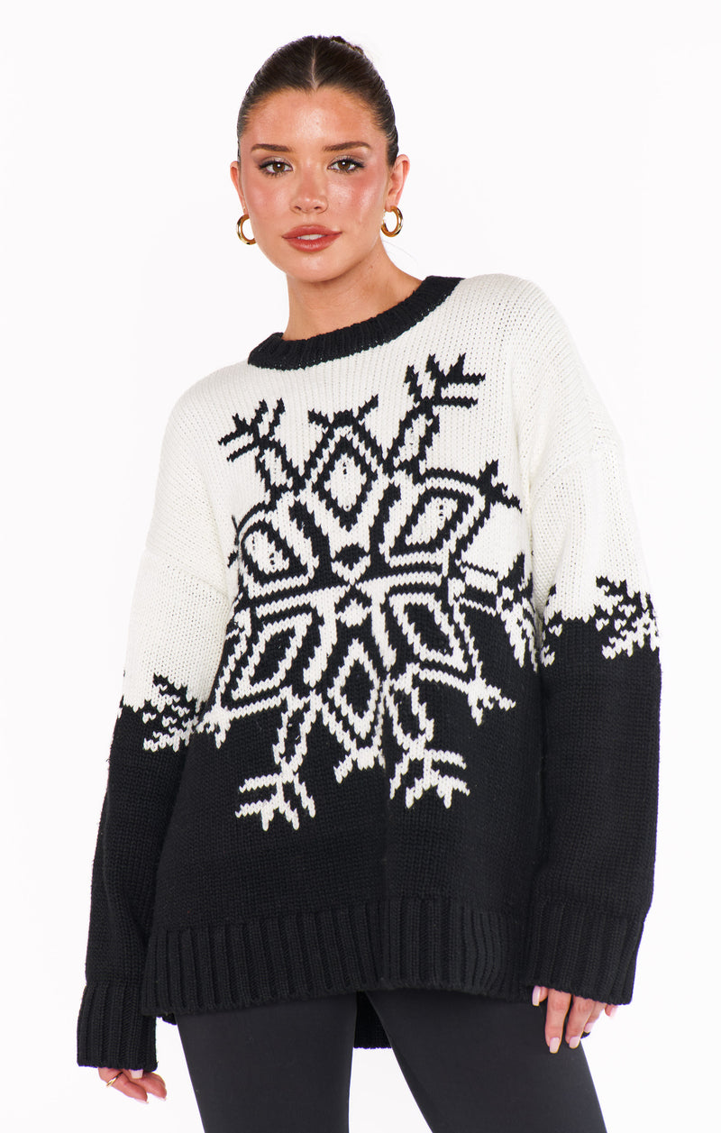 Show Me Your Mumu Stowe Sweater Snowflake Knit